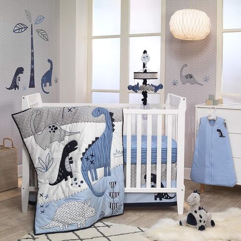 Lambs & Ivy Baby Dino Blue/Gray Dinosaur Musical Baby Crib Mobile Soother Toy in Saudi Arabia