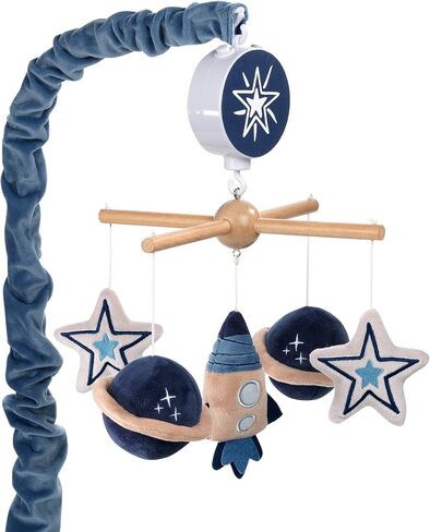 Lambs & Ivy Sky Rocket Planets/Stars Musical Baby Crib Mobile Soother Toy- Blue in Saudi Arabia