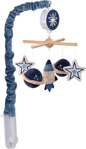 Lambs & Ivy Sky Rocket Planets/Stars Musical Baby Crib Mobile Soother Toy- Blue in Saudi Arabia