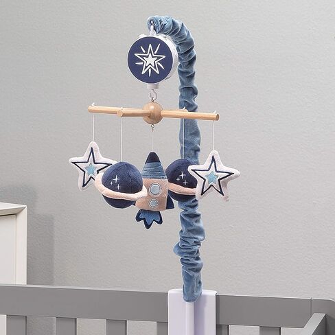 Lambs & Ivy Sky Rocket Planets/Stars Musical Baby Crib Mobile Soother Toy- Blue in Saudi Arabia