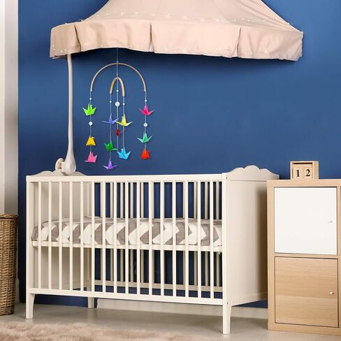 Nursery Mobile Crib Bed Bell Ceiling Wooden Wind Chime Hanging DIY Wooden Frame Ornaments Handmade Kit for Infant Toys Nursing Accessories Nurse Charms (Semi-Circular) in Saudi Arabia