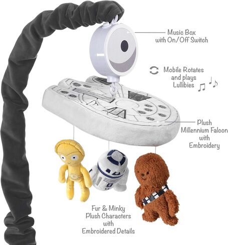 Lambs & Ivy Star Wars Signature Millennium Falcon Musical Baby Crib Mobile Toy in Saudi Arabia