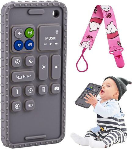 ألعاب التسنين على شكل هاتف للأطفال من عمر 0-3، و0-6، و6-12 شهرًا | ألعاب التسنين الناعمة المصنوعة من السيليكون للأطفال على الهاتف الخليوي | ألعاب فيدجيت للأطفال من 0 إلى 6 أشهر | عضاضة للرضع للرضاعة الطبيعية للأطفال الأولاد والبنات (أزرق) in Kuwait