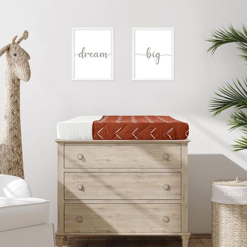 Sweet Jojo Designs Boho Arrow Boy Girl Baby Nursery Changing Pad Cover - Ivory Burnt Orange Rust Off White Farmhouse Southwest Shabby Chic Designer Chevron Neutral Bohemian Diamond Tuft Collection in Saudi Arabia