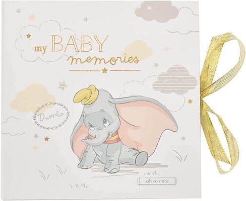 Happy Homewares Magical Beginnings Paper Wrap My Little Keepsakes صندوق تذكار 6 أدراج دامبو - صندوق تذكاري للأطفال حديثي الولادة - مرخص رسميًا in Kuwait