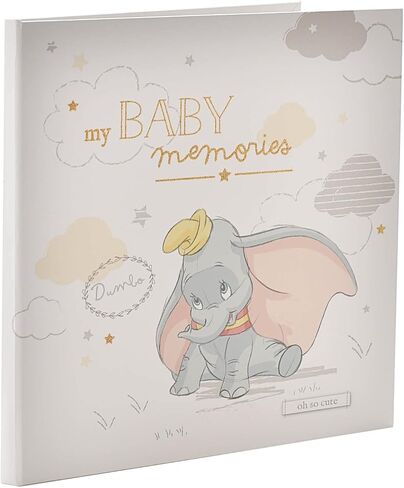Happy Homewares Magical Beginnings Paper Wrap My Little Keepsakes صندوق تذكار 6 أدراج دامبو - صندوق تذكاري للأطفال حديثي الولادة - مرخص رسميًا in Kuwait