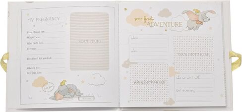 Happy Homewares Magical Beginnings Paper Wrap My Little Keepsakes صندوق تذكار 6 أدراج دامبو - صندوق تذكاري للأطفال حديثي الولادة - مرخص رسميًا in Kuwait