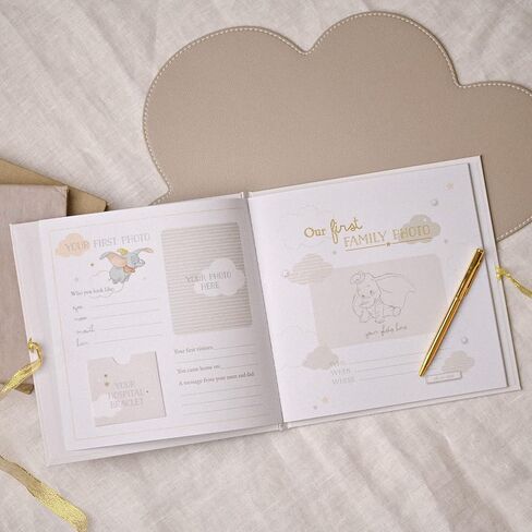 Happy Homewares Magical Beginnings Paper Wrap My Little Keepsakes صندوق تذكار 6 أدراج دامبو - صندوق تذكاري للأطفال حديثي الولادة - مرخص رسميًا in Kuwait