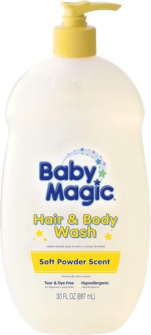 غسول الشعر والجسم من بيبي ماجيك، رائحة البودرة الناعمة، 850 جم in Kuwait