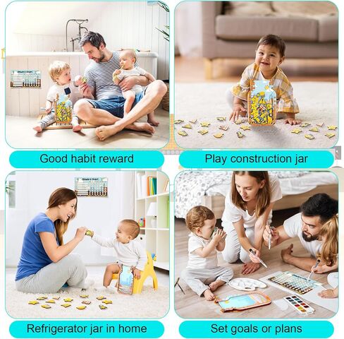 Pasimy 45 Pcs Reward Jar for Kids Construction Theme Reward Chart for Toddlers Potty Training Chart Good Behavior Home Reward Jar for Classroom Decor School Motivate Management Tool Supplies in Saudi Arabia