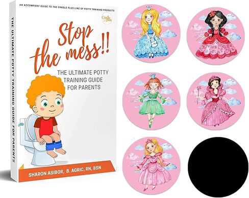 Potty Training Seat Magic Sticker Princess toddler Potty Training Toilet Color Changing Sticker | 5 Pack Toilet targets with FREE potty e book | Use with/Without Potty chart or potty training watches in Kuwait