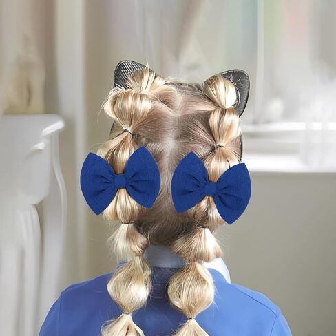 Baby Girls Hair 3'' Bows Clips Set Handmade Bow Hair Clips Hair Accessories Alligator Clip for Babies Infant Toddlers Little Kids 6 PCS Black White Beige in Saudi Arabia