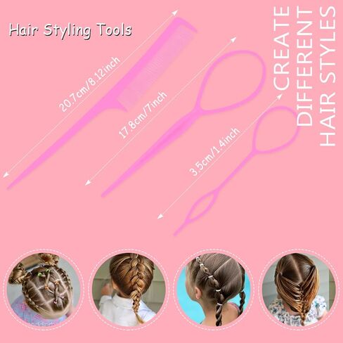 اربطة شعر مطاطية مرنة للبنات الصغار مع صندوق منظم، اربطة شعر ملونة صغيرة للاطفال الصغار من 1680 قطعة توباتوبا - 24 لون in Kuwait