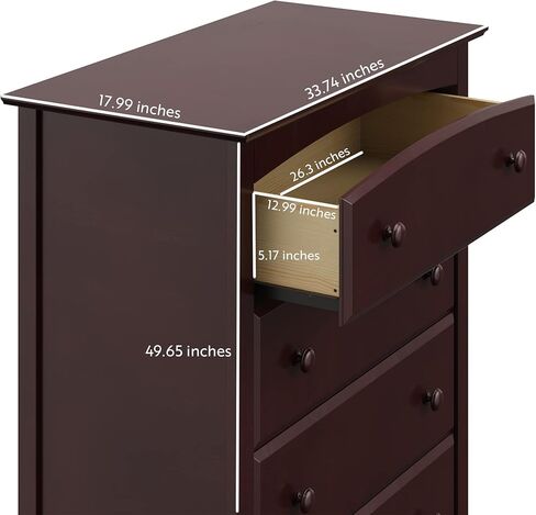 Storkcraft Kenton 6 Drawer Universal Dresser (Pebble Gray) – Dresser For Kids Bedroom, Nursery Dresser Organizer, Chest Of Drawers For Bedroom With 6 Drawers, Universal Design For Children’s Bedroom in Kuwait