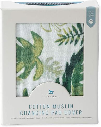 Little Unicorn Changing Pad Cover | 100% Cotton Muslin | Super Soft | Baby Diaper Changing | Machine Washable | Solid Color | 16" x 32" (Fern) in Saudi Arabia