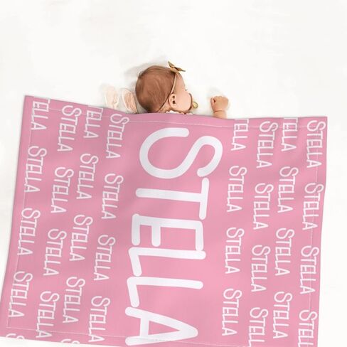 Sweewind Personalized Baby Blankets for Boys Girls Custom Name Blankets Personalized Baby Gifts Personalized Kids Blankets Custom Baby Blanket with Name Monogrammed Personalized Baby Item (Names) in Saudi Arabia