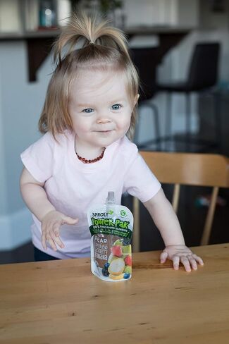 Sprout Organic Baby Food, Stage 4 Toddler Pouches, Pear & Blackberry Banana Power Pak, 4 Oz Purees (Pack of 6) in Saudi Arabia