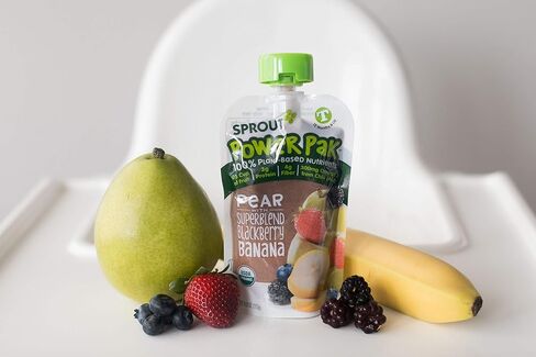 Sprout Organic Baby Food, Stage 4 Toddler Pouches, Pear & Blackberry Banana Power Pak, 4 Oz Purees (Pack of 6) in Saudi Arabia