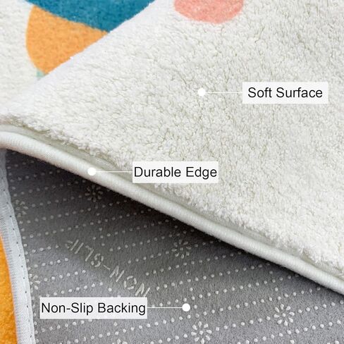 ABREEZE Large Play Mat, Faux Wool Kids Play Area Rugs 5' x 6.6' Kids Nursery Door Mat Soft Plush Non-Slip Childrens Carpet for Bedroom Living Room Kids Playroom，Space in Kuwait