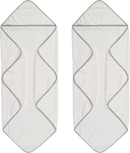 منشفة حمام أطفال بغطاء للرأس من الألياف الدقيقة مضادة للحساسية من بوليت، مقاس 91.44 × 91.44 سم، عبوتان (أزرق/أبيض) in Kuwait