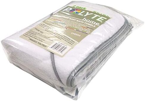 منشفة حمام أطفال بغطاء للرأس من الألياف الدقيقة مضادة للحساسية من بوليت، مقاس 91.44 × 91.44 سم، عبوتان (أزرق/أبيض) in Kuwait