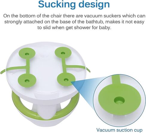 مقعد حوض استحمام الأطفال، مقعد حمام الطفل لحوض الجلوس، كرسي استحمام الطفل، مقعد حمام الطفل حديثي الولادة، دعم حوض الاستحمام لطيف للرضع، 6-18 شهرًا مع دعم مسند الظهر ومقاعد حوض استحمام للأطفال (أبيض) in Kuwait