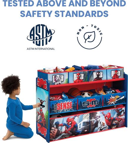 Delta Children Deluxe Multi-Bin Toy Organizer with Storage Bins, White/Pink Bins in Saudi Arabia