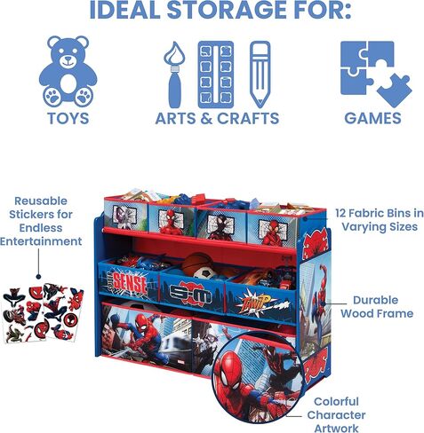 Delta Children Deluxe Multi-Bin Toy Organizer with Storage Bins, White/Pink Bins in Saudi Arabia