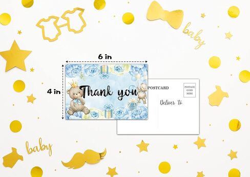 Baby Shower Cards Kit - We can Bearly Wait Set of 25 Baby Shower Invitations with Envelopes, Diaper Raffle Sign & Tickets, Thank You Postcards, Book Request Cards for Baby Shower - Watercolor Blue Balloons Baby Shower Party Favor Decoration(05) in Saudi Arabia
