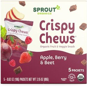 أغذية الأطفال العضوية، المرحلة 4، وجبات خفيفة من الفاكهة للأطفال الصغار، بنجر الفاكهة الحمراء ومضغ التوت المقرمش، 0.63 أونصة في عبوات فردية (5 قطع) in Kuwait