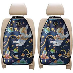 doginthehole Kick Mats - 2 Pack Auto Seat Back Kick Protectors,Novelty Space Theme Auto Kick Mats Back Seat Protector with Storage Pockets Keep Your Car Upholstery Clean in Saudi Arabia