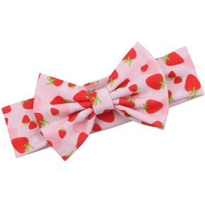 Baby Strawberry Turban Headband Bow Fruit Hair Band Bownkot Baby Strawberry Headwear BTB06 (A1-Turban Bow)