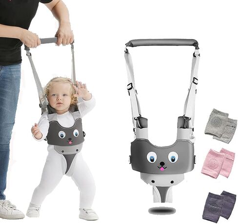 Baby Walking Harness, Adjustable Handheld Kids Walker Helper Toddler Infant Walker Harness Assistant Belt, Made of Breathable Knitted Fabric Layers,with 3pcs Baby Crawling Knee Pads in Kuwait