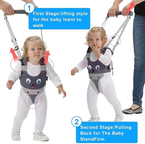 Baby Walking Harness, Adjustable Handheld Kids Walker Helper Toddler Infant Walker Harness Assistant Belt, Made of Breathable Knitted Fabric Layers,with 3pcs Baby Crawling Knee Pads in Kuwait