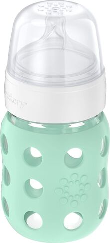 Lifefactory 8oz Glass Baby Bottle with Pivot Straw, | Protective Silicone Sleeve, BPA Free, Reusable, Dishwasher Safe in Saudi Arabia