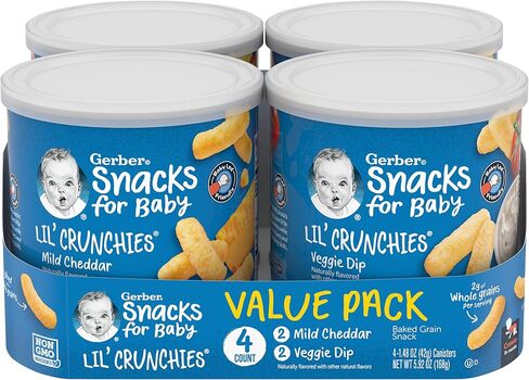 Gerber Lil' Crunchies, Cheddar and Veggie Dip, 1.48 Ounce, 4 Count in Saudi Arabia