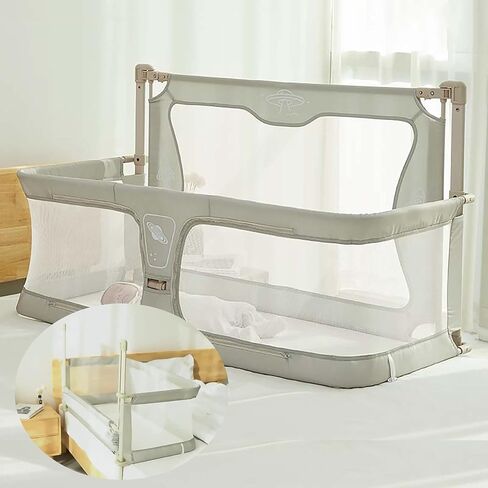 SRDCAIM 3 in 1 Baby Bedside Sleeper, Bed Side Baby Bassinet,Portable Crib,Breathable and Visible mesh Window,Soft Washable Liner Cover and Sturdy Aluminum Alloy,Baby bassinets Bedside Sleeper in Saudi Arabia
