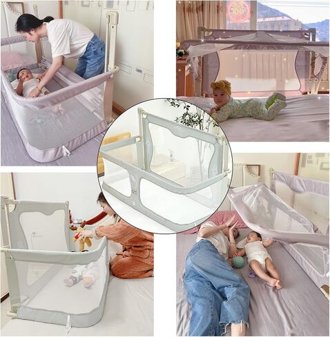 SRDCAIM 3 in 1 Baby Bedside Sleeper, Bed Side Baby Bassinet,Portable Crib,Breathable and Visible mesh Window,Soft Washable Liner Cover and Sturdy Aluminum Alloy,Baby bassinets Bedside Sleeper in Saudi Arabia