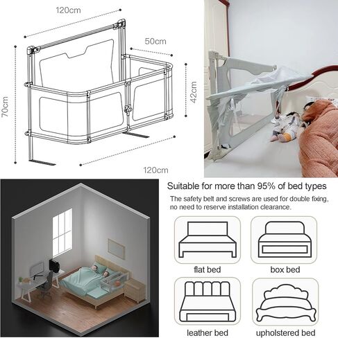 SRDCAIM 3 in 1 Baby Bedside Sleeper, Bed Side Baby Bassinet,Portable Crib,Breathable and Visible mesh Window,Soft Washable Liner Cover and Sturdy Aluminum Alloy,Baby bassinets Bedside Sleeper in Saudi Arabia