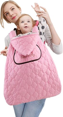 Universal Baby Carrier Cover Winter, Waterproof Fleece Lined, Water Resistant and Windproof, with Hood, 2 Hand Pockets in Saudi Arabia