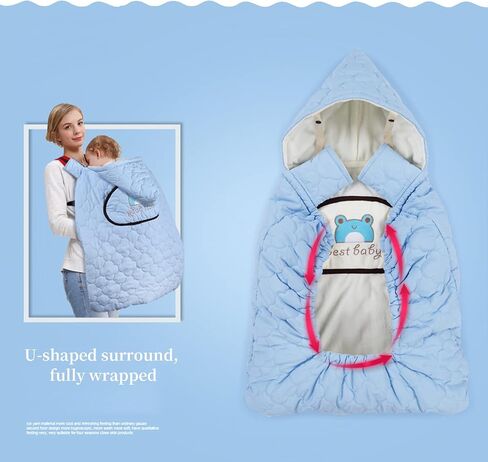 Universal Baby Carrier Cover Winter, Waterproof Fleece Lined, Water Resistant and Windproof, with Hood, 2 Hand Pockets in Saudi Arabia