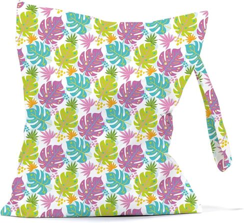 JRHung حقيبة مبللة مقاومة للماء، حقيبة قماش قابلة لإعادة الاستخدام للحفاضات الرطبة والجافة، حقيبة غسيل كبيرة للسفر، ملابس متسخة، بدلة استحمام، حقيبة تمرين لصالة الألعاب الرياضية، ملابس السباحة، اليوغا، السفر، حمام السباحة، الشاطئ (أوراق النخيل ديكور 5) in Kuwait