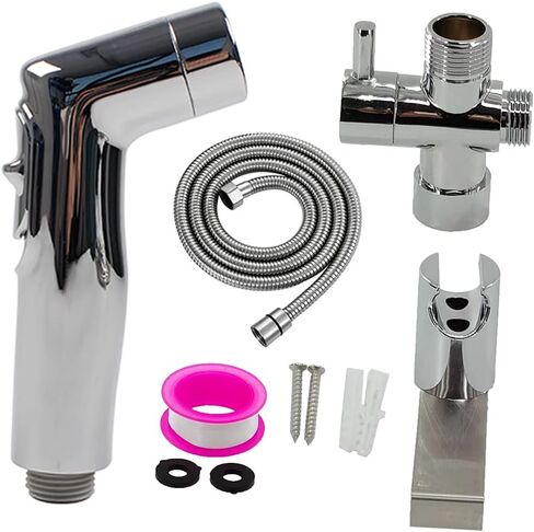 Handheld Bathroom Bidet Sprayer Kit for Toilet, Multi-Purpose Feminine Hygiene/Pet Bathing/Baby Cloth Diaper Pressure in Kuwait