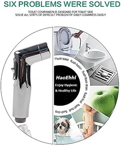 Handheld Bathroom Bidet Sprayer Kit for Toilet, Multi-Purpose Feminine Hygiene/Pet Bathing/Baby Cloth Diaper Pressure in Kuwait