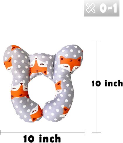 وسادة سفر للأطفال من تشابفر، وسائد لدعم الرأس والرقبة للرضع لمقعد السيارة، كرسي يدفع باليدين، هدية للأطفال بعمر 0-1 سنة، ثعلب in Kuwait