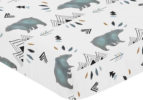Baby or Toddler Fitted Crib Sheet for Bear Mountain Watercolor Collection by Sweet Jojo Designs in Saudi Arabia