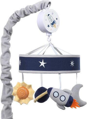 Lambs & Ivy Milky Way Musical Baby Crib Mobile - Blue/Navy/Gray Space Theme in Saudi Arabia