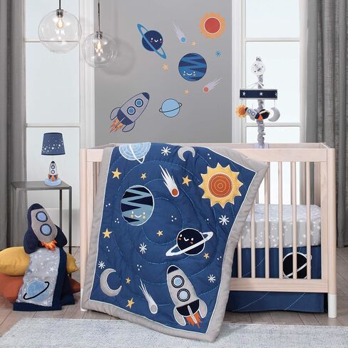 Lambs & Ivy Milky Way Musical Baby Crib Mobile - Blue/Navy/Gray Space Theme in Saudi Arabia