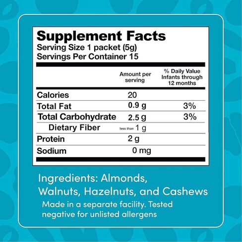 Lil Mixins Early Allergen Introduction Powder, Tree Nut | Baby Stage 1-3, For Infants & Babies 4-12 Mo., Support Healthy Food Tolerance | 8.5 Oz Jar, 4 Month Supply in Kuwait