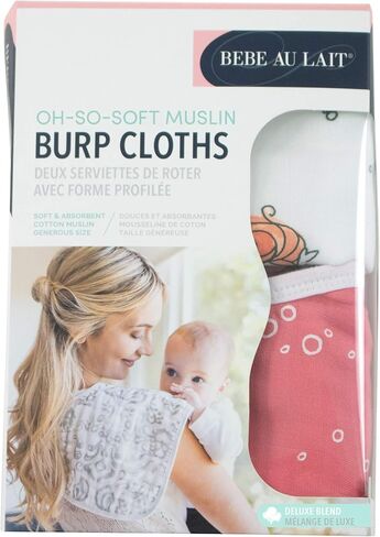 Bebe au Lait Oh So Soft Muslin Baby Burp Cloth Set - Mermaids and Bubbles , 8.5x17 Inch (Pack of 1) in Saudi Arabia
